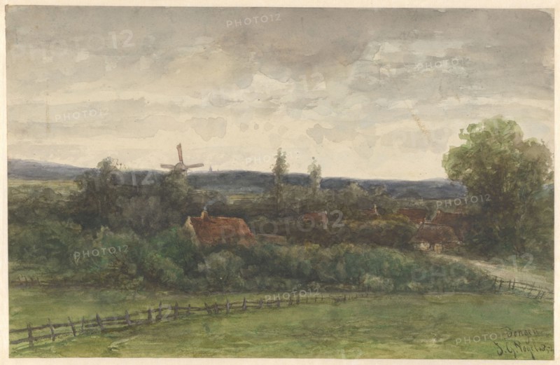 Landscape in Dongen, 1854. Creator: Johannes Gysbert Vogel.