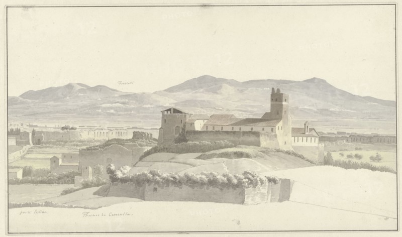 The Baths of Caracalla in Rome, with Frascati in the Distance, c.1809-c.1812. Creator: Josephus Augustus Knip.
