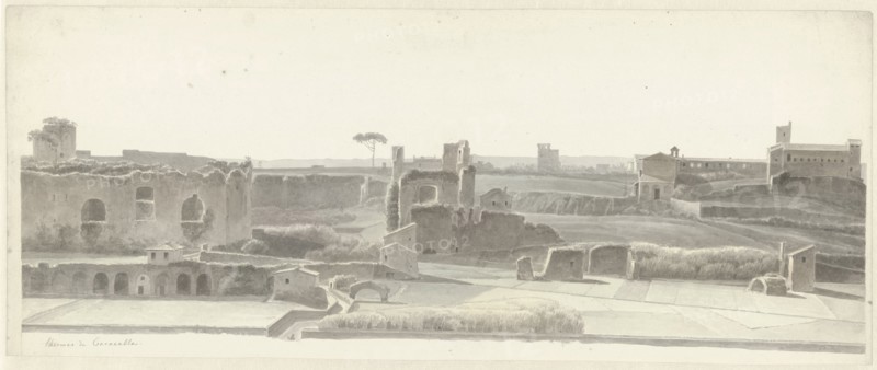 The Baths of Caracalla and Three Capitals from the Villa Mattei in Rome, c.1809-c.1812. Creator: Josephus Augustus Knip.