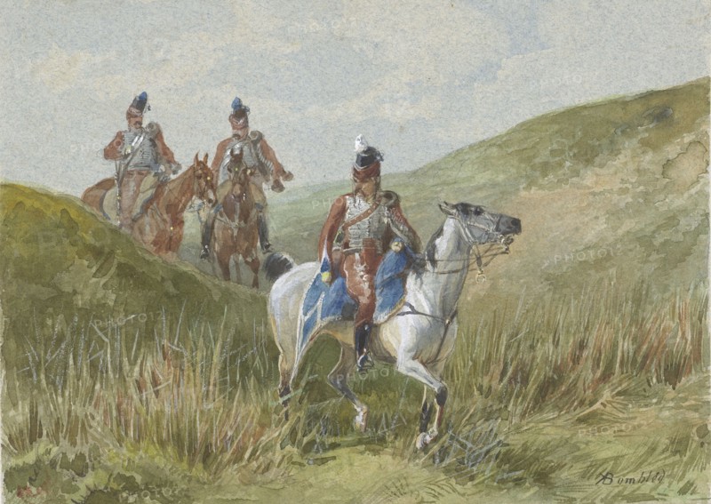 Three French Hussars, 1886. Creator: Karel Frederik Bombled.