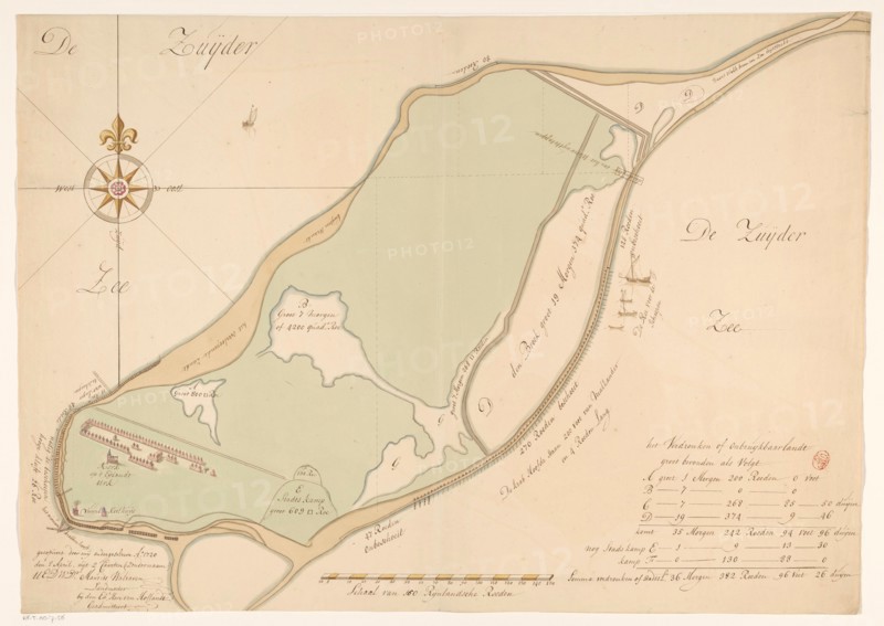 Map of the island of Urk, 1720. Creator: Maurits Walraven.