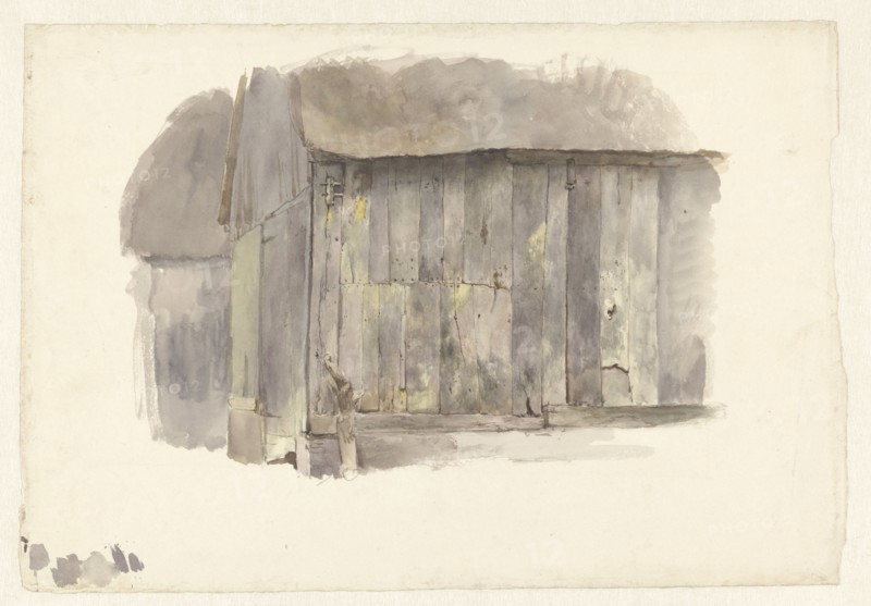 Study of a wooden shed, 1825-1873. Creator: Pierre Louis Dubourcq.