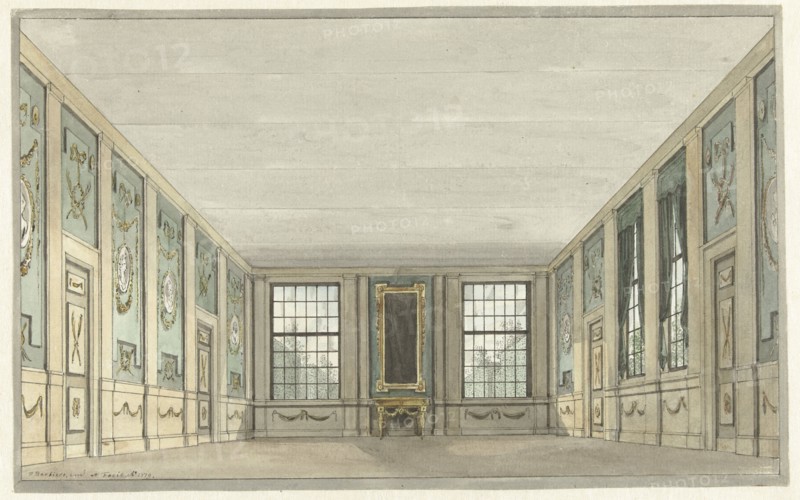Design for a theater decor of an interior, 1779. Creator: Pieter Barbiers.