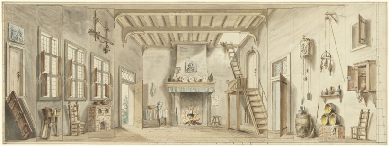 Design for a theater decor for the Flemish Opera Het Kapertje, 1782-1837. Creator: Pieter Bartholomeusz. Barbiers.