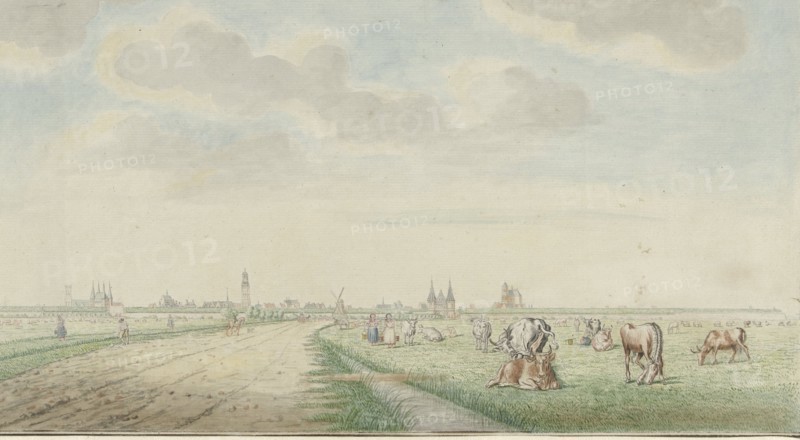 View of Kampen from the landward side, 1770-1810. Creator: Pieter Remmers.