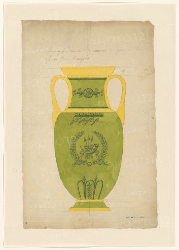Design for a vase of Sèvres porcelain, c.1805-c.1815. Creator: Unknown.