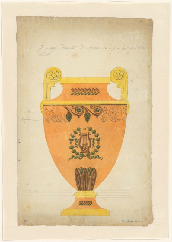 Design for a vase of Sèvres porcelain, c.1805-c.1815. Creator: Unknown.