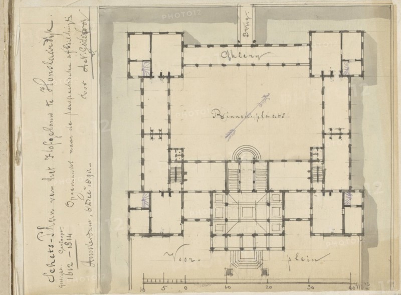 Plan of the Palace Honselaarsdijk, 1890.  Creator: A.N. Godefroy.