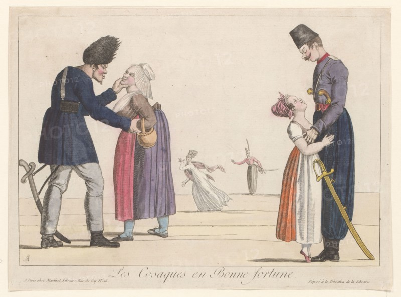 Cossacks on the love path, c.1814-c.1815. Creator: Adrien Pierre François Godefroy the Younger.