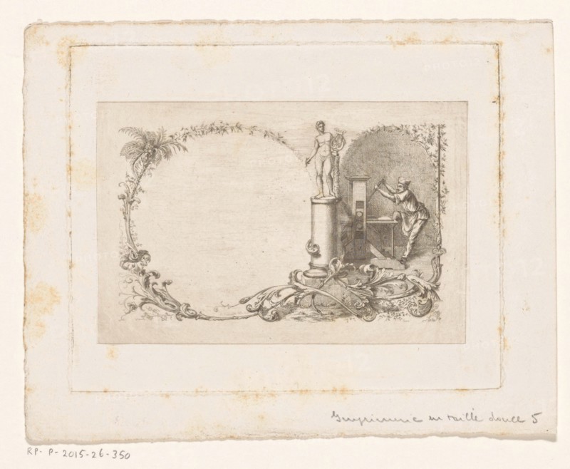Frame with printing press, c.1800-c.1900. Creator: Anon.