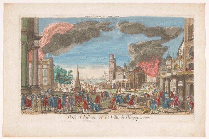 View of the intake and looting of Bergen op Zoom by the French in 1747, 1747-1799. Creator: Anon.