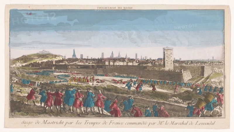 View of the siege of Maastricht by the French in 1748, 1748-1799. Creator: Anon.