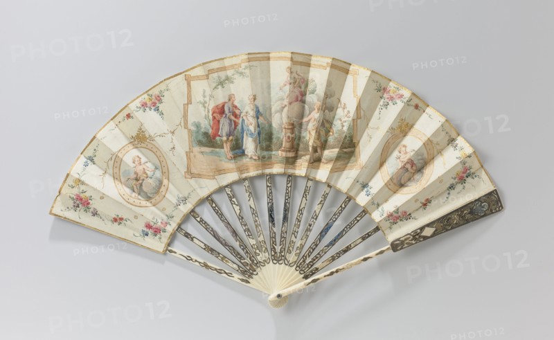 Folding fan with wedding scene, c.1775-c.1799 Creator: Anon.