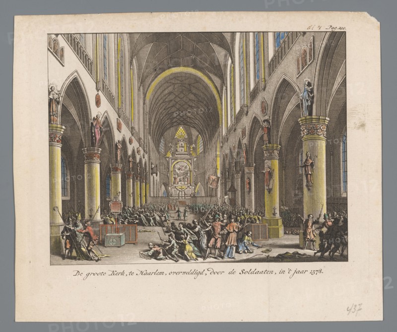 Sint-Bavo church stormed by Protestants in Haarlem, 1752. Creator: Anon.