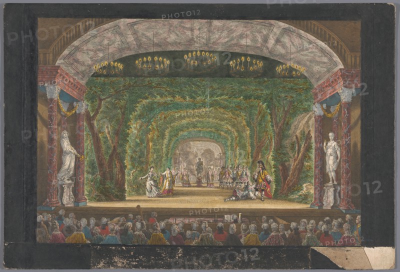 View of the stage of the Schouwburg in Amsterdam with a performance for Willem V..., 1768-1799. Creator: Anon.