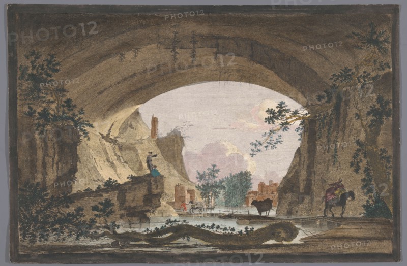View of a vault over a river, 1700-1799. Creator: Marie-Jeanne Ozanne.