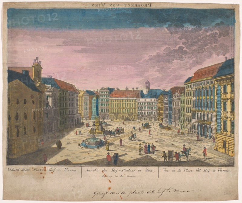 View of the Platz am Hof in Vienna, 1780-c.1830. Creators: Anon, Josef Carmine.