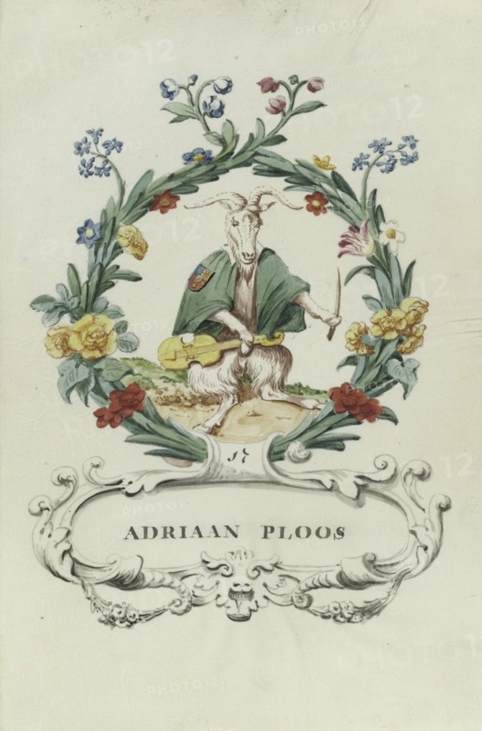Cartoon of Adriaan Ploos, 1710-1720. Creator: Anon.