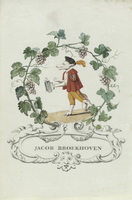Cartoon of Jacob Broekhoven, 1710-1720. Creator: Anon.