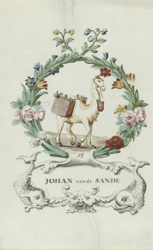 Cartoon of Johan van de Sande, 1710-1720. Creator: Anon.