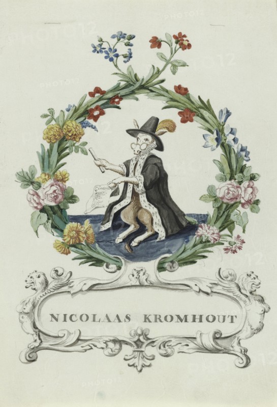 Cartoon of Nicolaas Kromhout, 1710-1720. Creator: Anon.