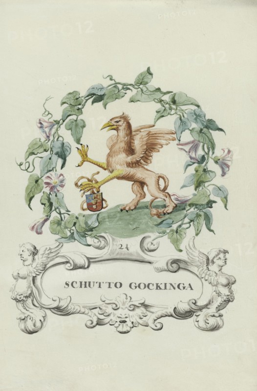 Cartoon of Schutto Gockinga, 1710-1720. Creator: Anon.