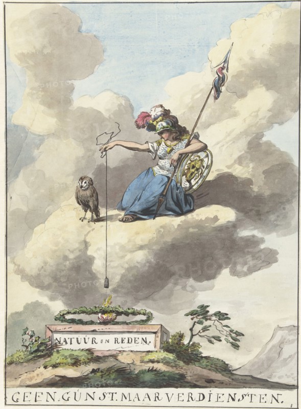 Design for the decorative arts and sciences on the Noordermarkt, 1795. Creator: Anon.