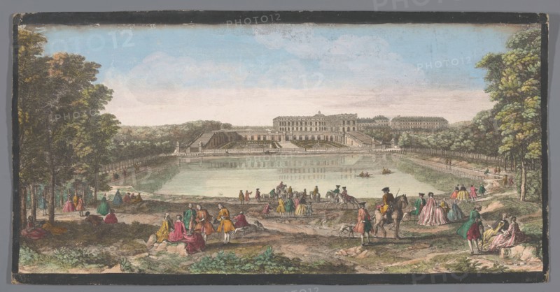 View of the orangery of the Versailles palace, 1700-1799. Creators: Anon, Jacques Rigaud.
