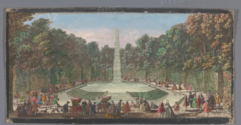View of the Fontaine de l’Obélisque in the garden of Versailles, 1700-1799. Creators: Anon, Jacques Rigaud.