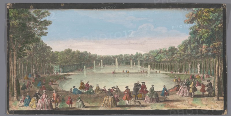 View of the Île Royale in the garden of Versailles, 1700-1799. Creators: Anon, Jacques Rigaud.