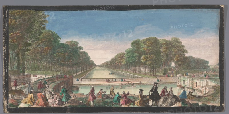 View of the Grand Canal in the garden of the Palais de Fontainebleau, 1700-1799. Creators: Anon, Jacques Rigaud.