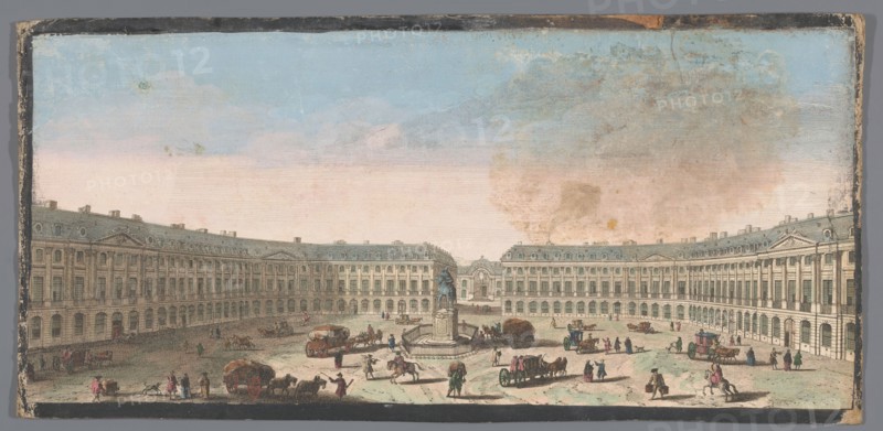 View of the Place Vendôme in Paris, 1700-1799. Creators: Anon, Jacques Rigaud.