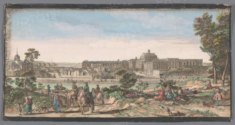 View of the city and the Palace of Versailles, 1700-1799. Creators: Anon, Jacques Rigaud.