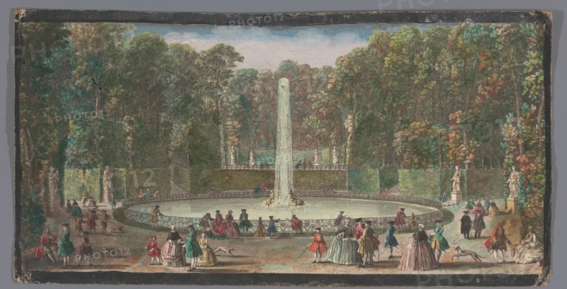 View of the Bassin des Muses in the garden of the Château de Marly, 1700-1799. Creators: Anon, Jacques Rigaud.