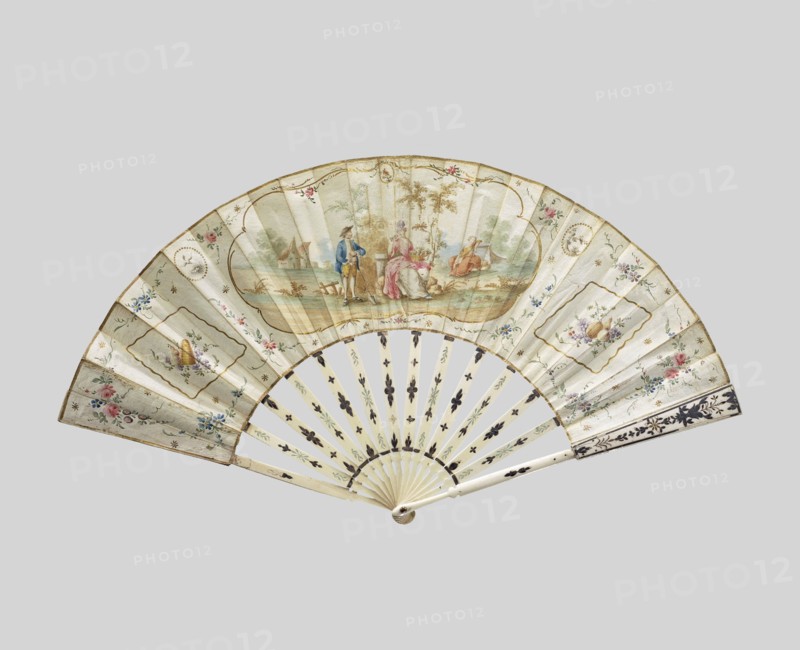 Folding paper fan with pastoral scene, c.1780-c.1795.  Creator: Anon.
