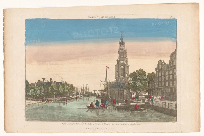 View of Montelbaan tower and the Oudeschans in Amsterdam, 1700-1799. Creator: Anon.