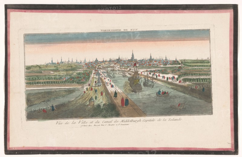 View of the city of Middelburg and the Havenkanaal, 1700-1799. Creator: Anon.