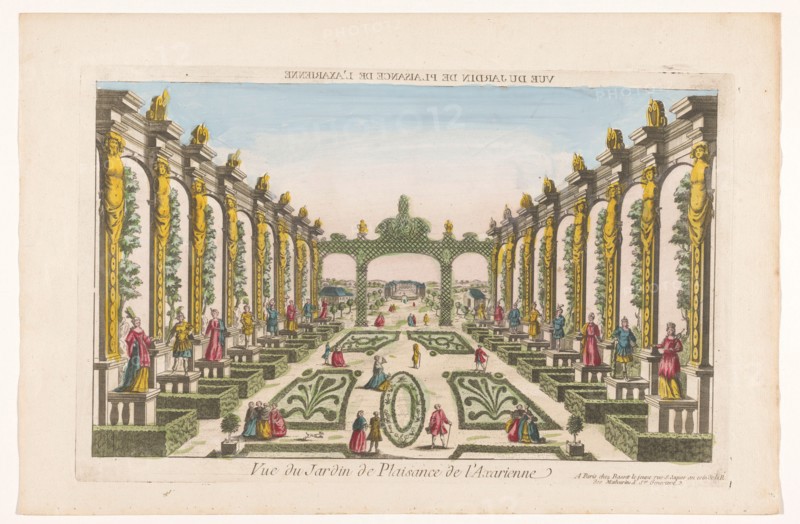 View of the garden of Axarienne castle in Saint Petersburg, 1700-1799. Creator: Anon.
