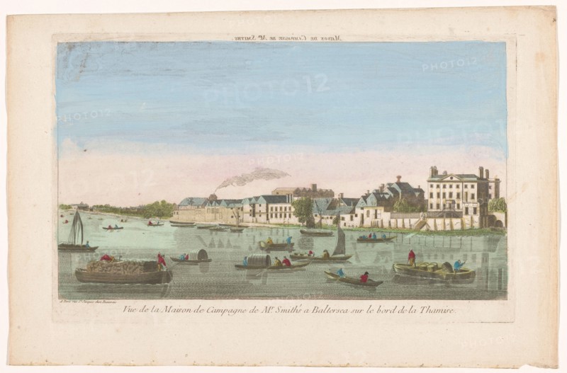 View of Mr. Smith's country house on the River Thames in the Battersea district in London, 1700-1799 Creator: Anon.