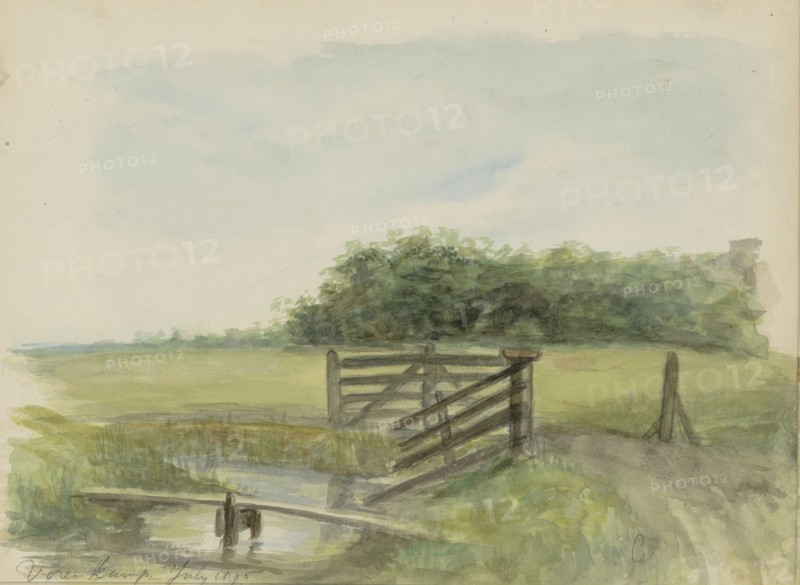 Landscape at Uitvolt Voorbamp in Groningen, 1895. Creator: Christiaan Huidekoper.