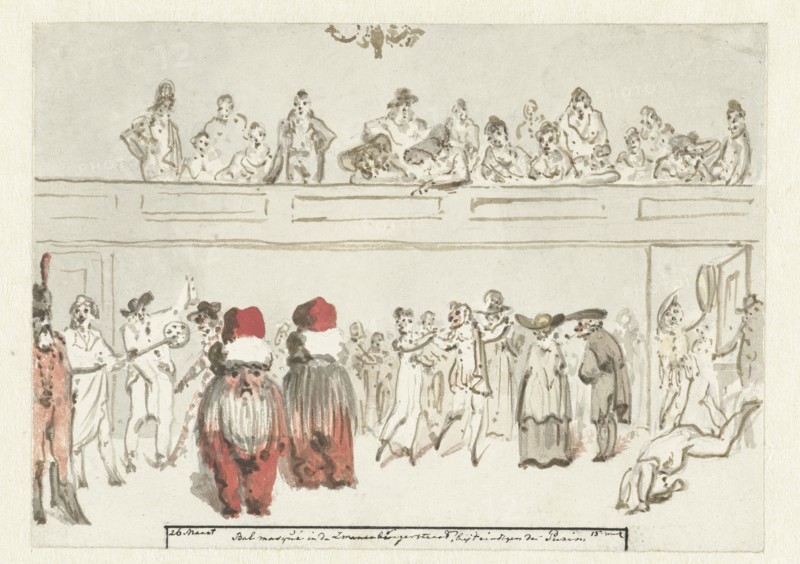 Bal Masqué in the Zwanenburgerstraat (diary, March 26), 1805-1808. Creator: Christiaan Andriessen.