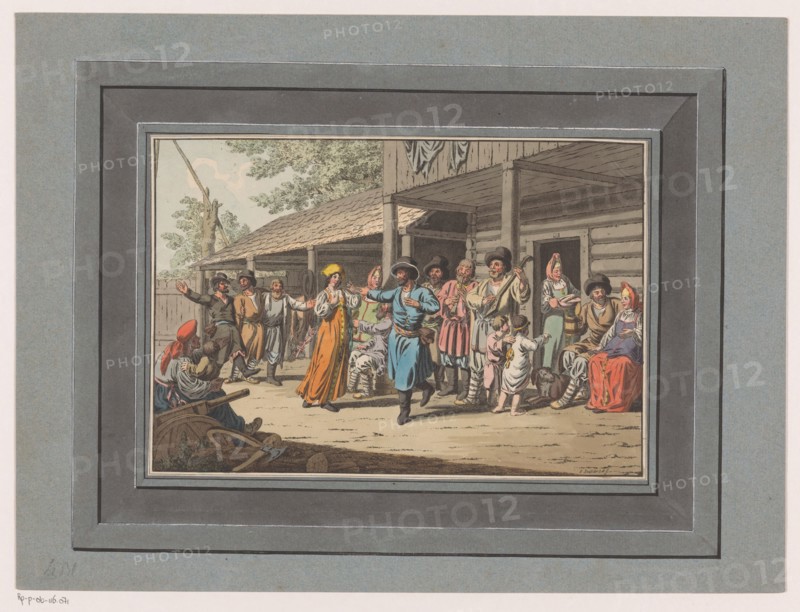 Dancing and making music at a farm, 1805. Creator: Christian Gottfried Heinrich Geissler.