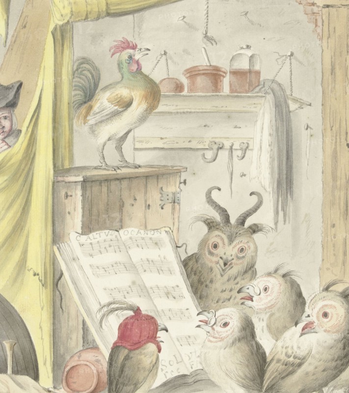 Interior with bird concert, 1620-1715. Creator: Cornelis Saftleven.