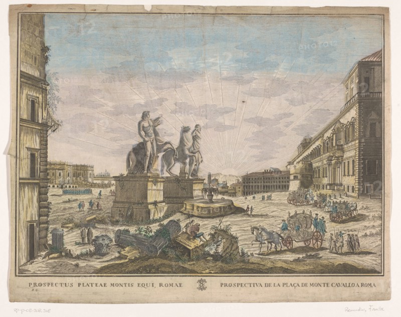 View of the Piazza del Quirinal in Rome, 1700-1799. Creator: Unknown.