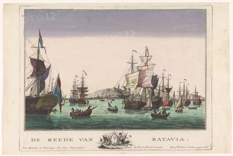 View of the harbour in Batavia, 1742-1801. Creator: Georg Mathaus Probst.