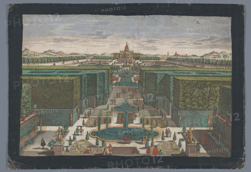 View of an avenue on the left side of a garden, 1742-1801. Creator: Georg Gottfried Winckler.