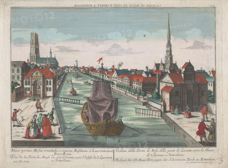 View of the Western Old Gate and Eastern Old Gate in Rotterdam, 1742-1801. Creator: Anon.