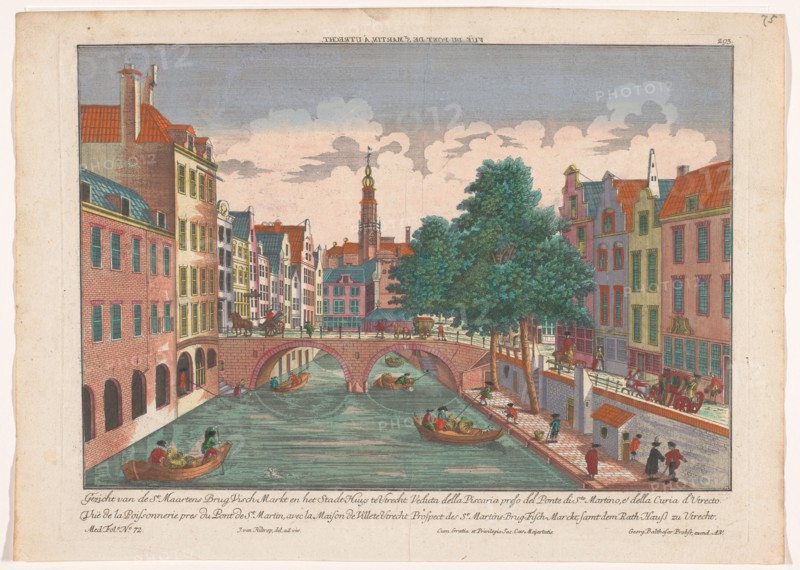 View of the Maartensbrug on the Oudegracht in Utrecht, 1742-1801. Creator: Anon.