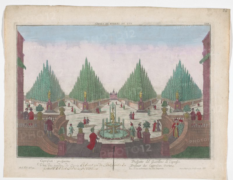 View of a cypress garden in Constantinople, 1742-1801. Creator: Anon.