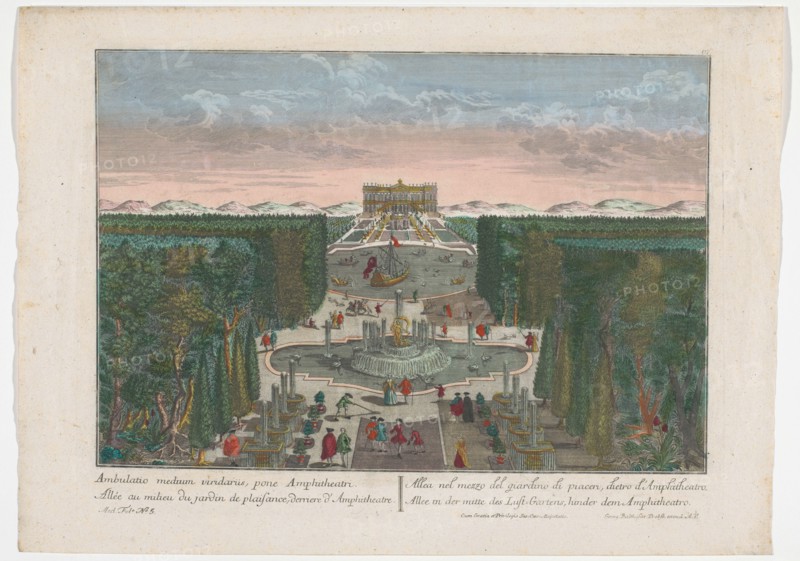 View of an avenue in the middle of a garden, 1742-1801. Creator: Anon.